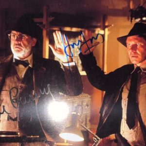 Signed photo of Harrison Ford and Sean Connery as Indiana Jones and Henry Sr.
