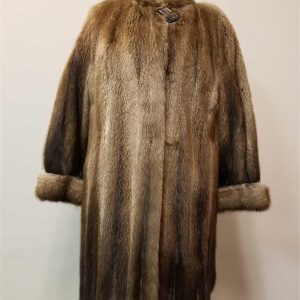 Front view of Gurvitch Fisher fur coat with rich brown tones and collar
