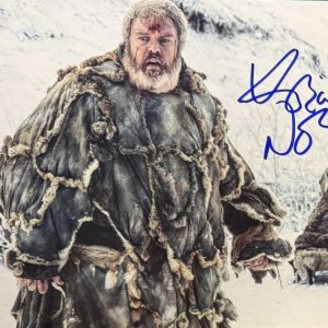 Kristian Nairn autographed 8x10 photo as Hodor from Game of Thrones in snowy scene