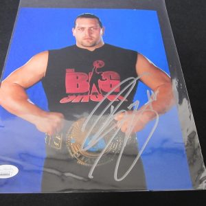 Autographed photo of Paul Wight The Big Show with championship belt