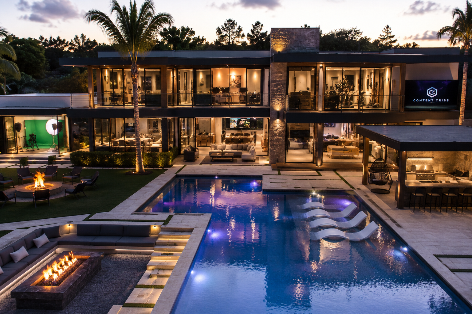 Luxury waterfront Content Crib designed for creating, teaching, selling, streaming, hosting and building opportunity
